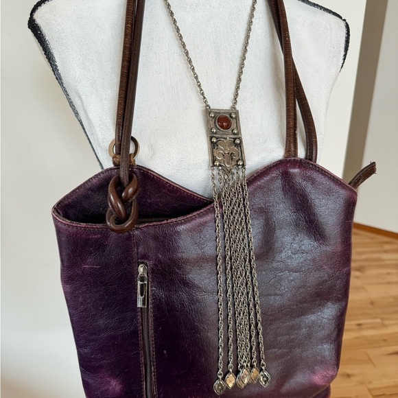 Vera Pelle Handbags - Eggplant leather bag make in Italy- Vera Pelle?
